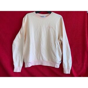 FILA Womens Sweatshirt Crewneck Long Sleeve‎ Pullover Peach Athleisure Top